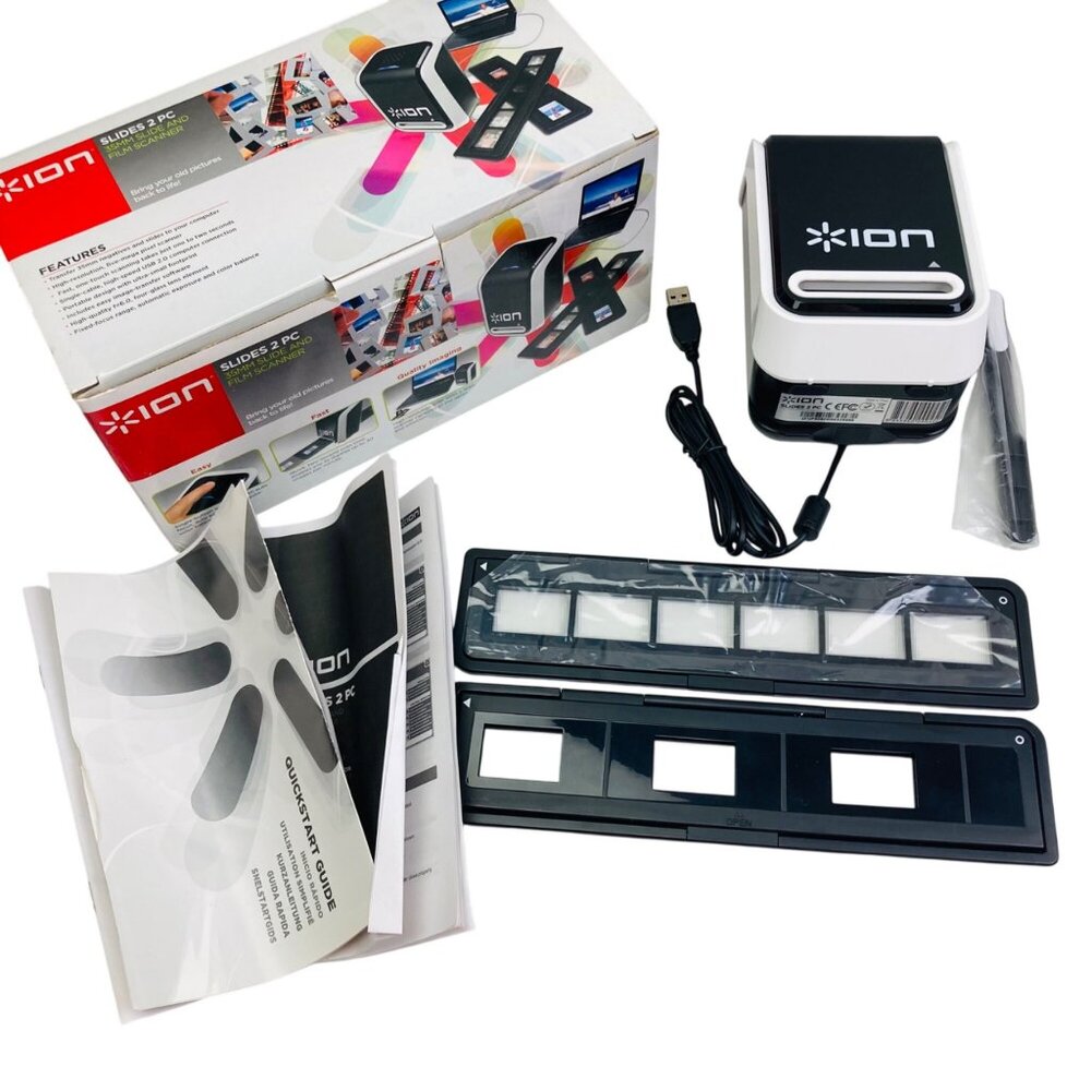 Ion Slides 2 PC 35mm Slide & Film Scanner Black Boxed. Never Used No Software CD